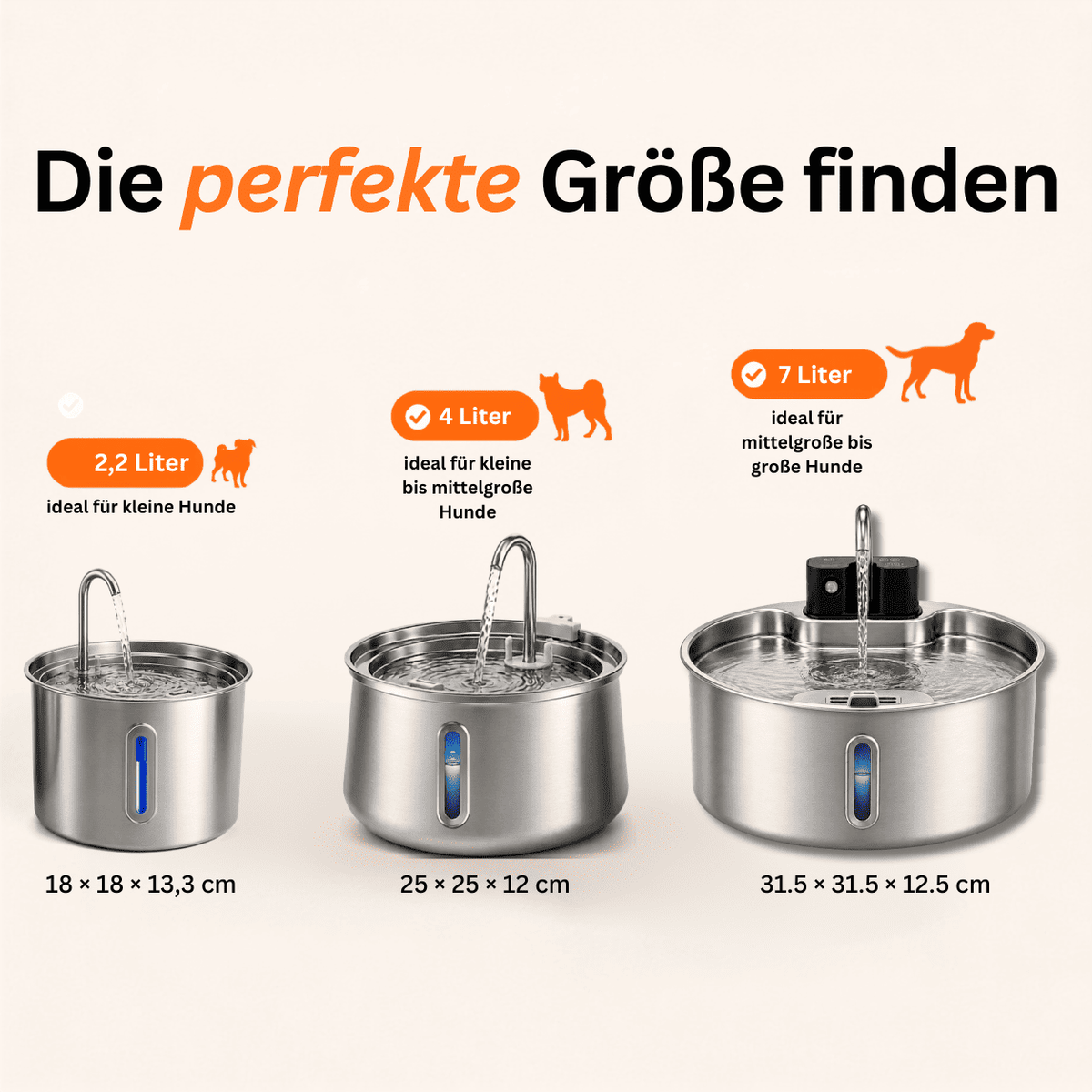 VitalFlow™ – Edelstahl-Trinkbrunnen für Hunde